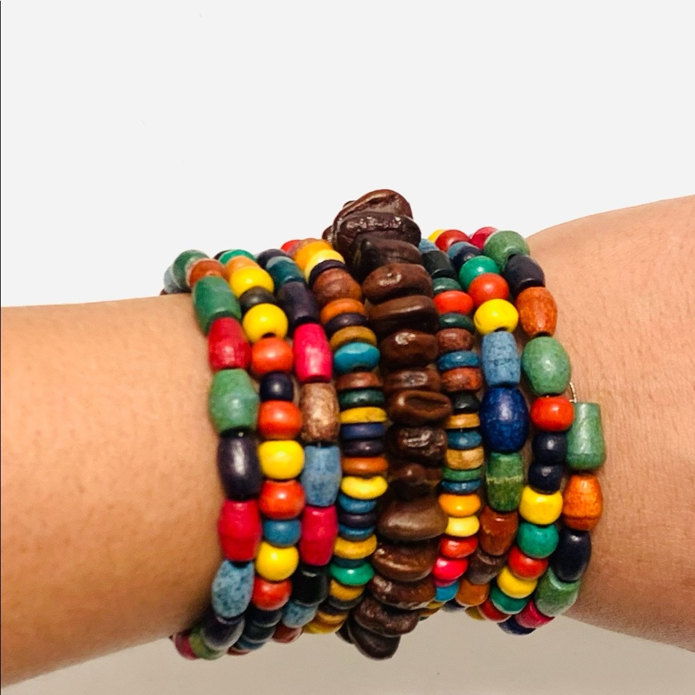 Multi color bohemian hippie wrap bracelet
